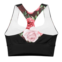 Lade das Bild in den Galerie-Viewer, Longline Sport-BH Red Roses Ansicht hinten