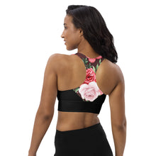 Lade das Bild in den Galerie-Viewer, Longline Sport-BH Red Roses Ansicht hinten