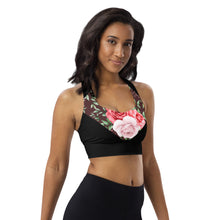Lade das Bild in den Galerie-Viewer, Longline Sport-BH Red Roses Ansicht rechts