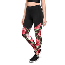 Lade das Bild in den Galerie-Viewer, Fanny Pack Leggings Red Roses Ansicht links